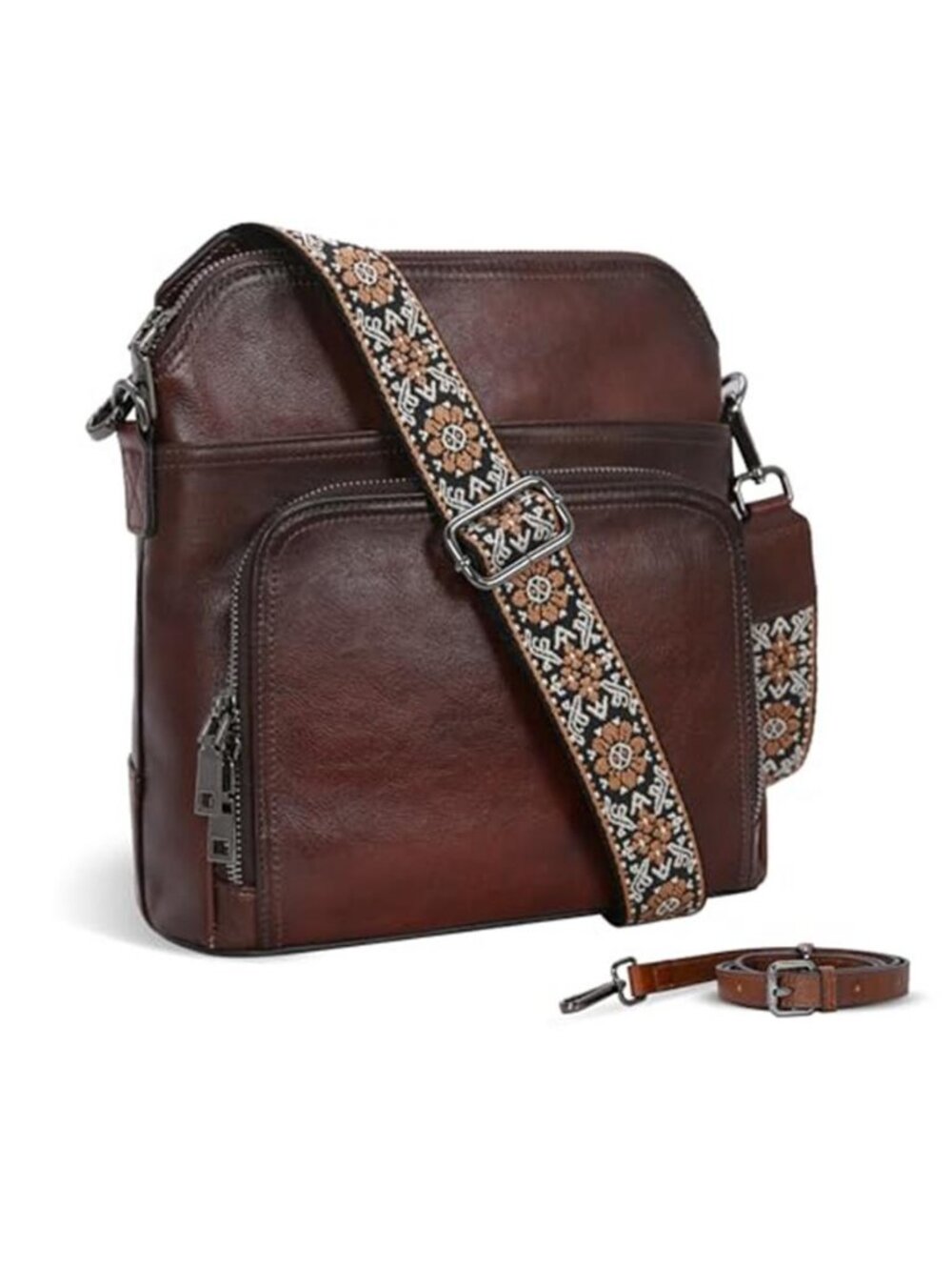 Leather Crossbody Bag Women Purse and Handbag with Built in Wallet
